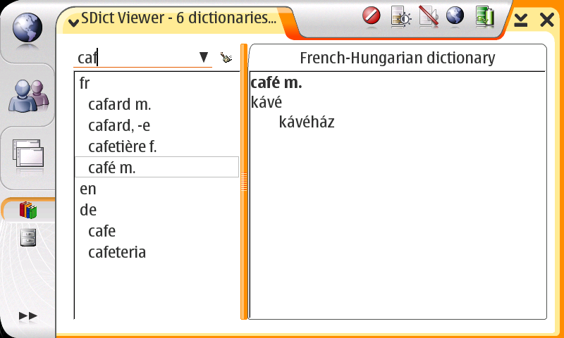 SDict Viewer 0.3.0 on Maemo
